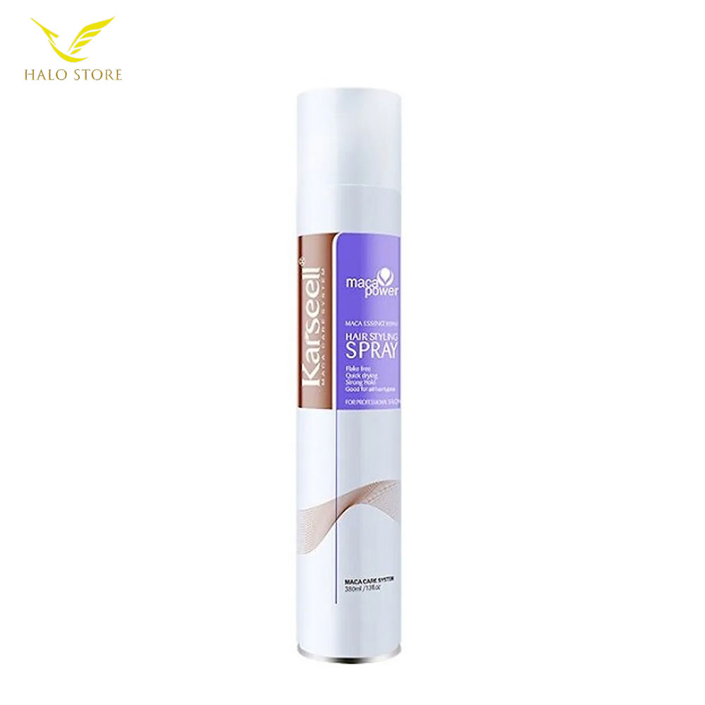 Gôm xịt tóc giữ nếp cứng Karseell Maca Essence Hair Styling spray 380ml