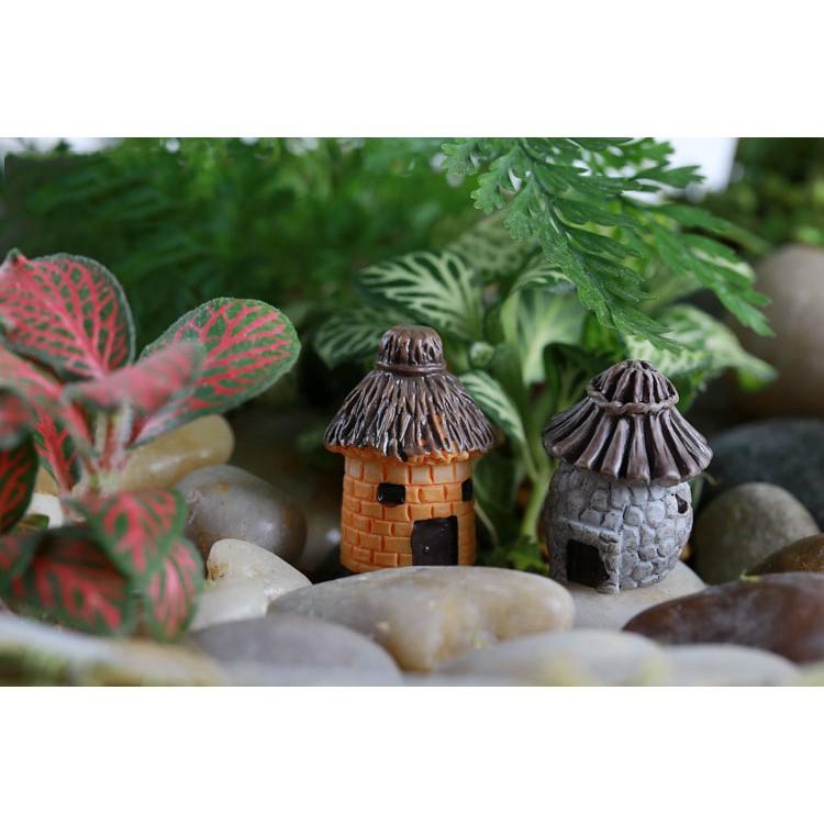 Tiểu cảnh mini Terrarium ️ Nhà cổ thổ dân mini trang trí sen đá, sân vườn, bể cá, bể terrarium