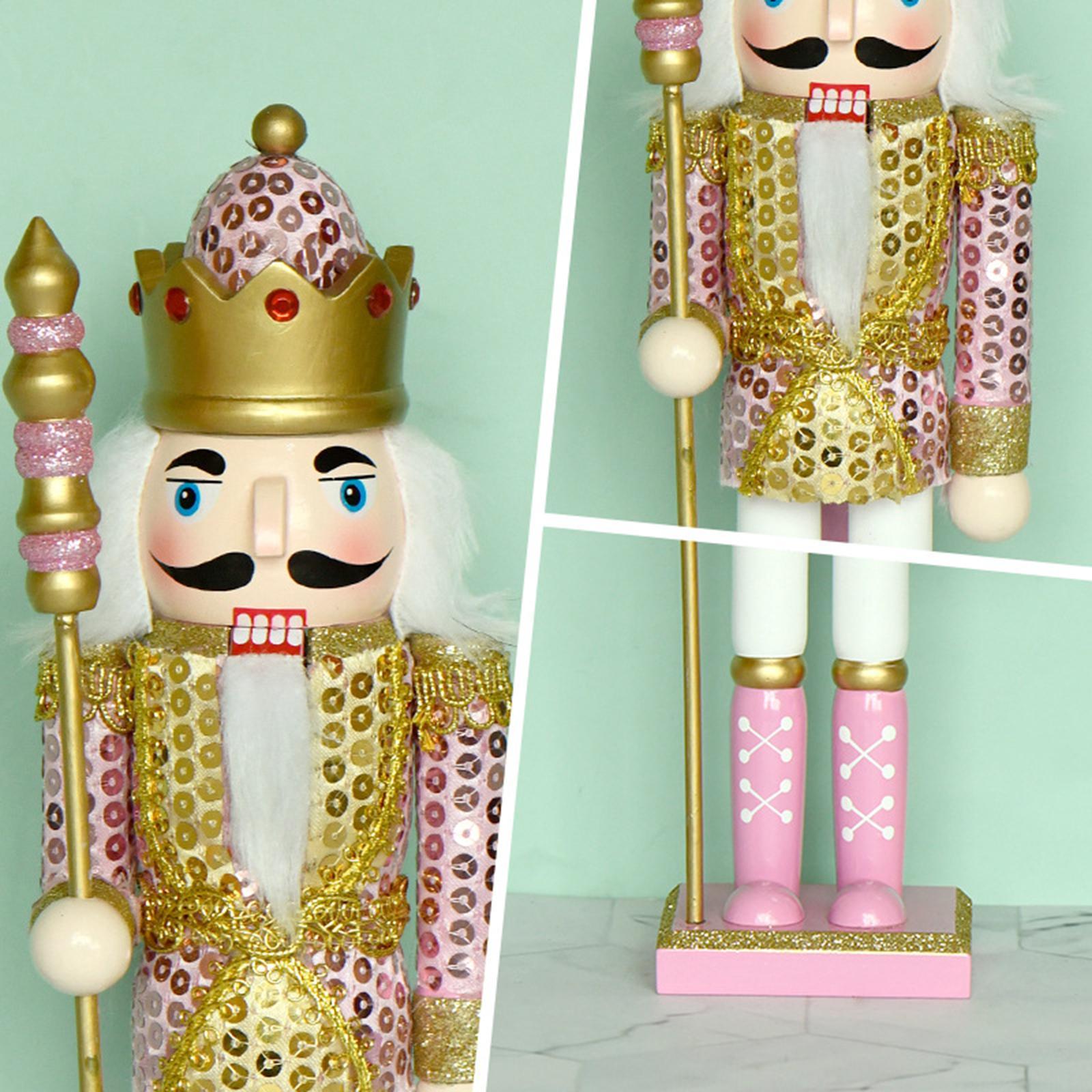 2pcs Cute Nutcracker Puppet Statue Kids Traditional Figurine