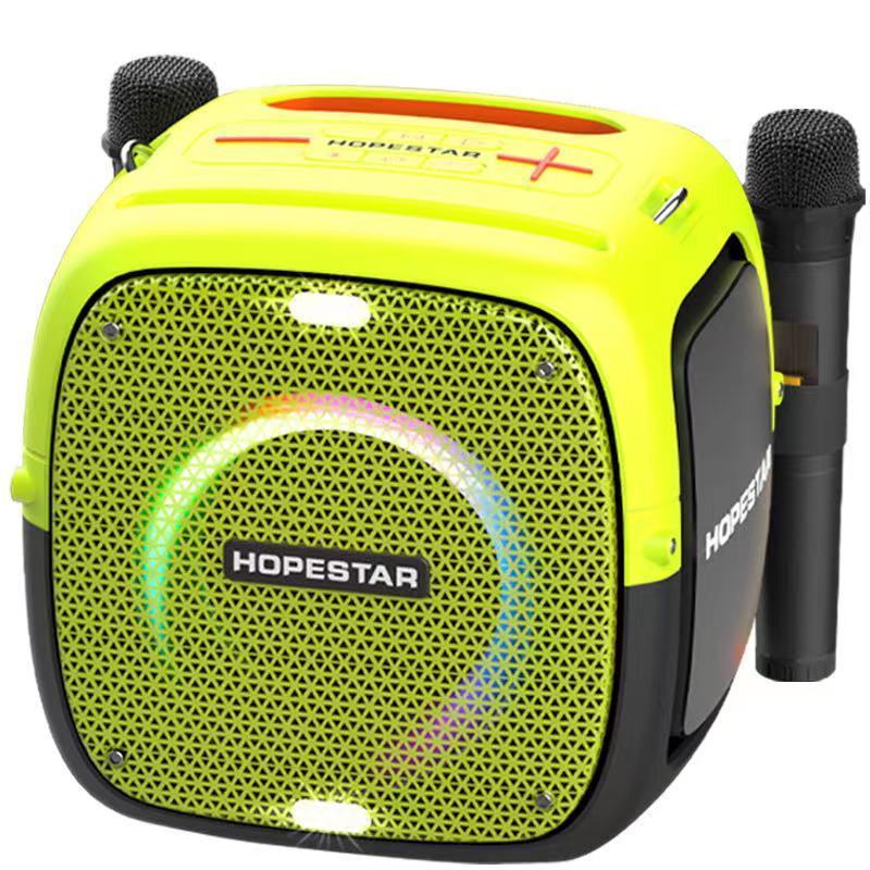 Hopestar-partyone caixa de som Loa Bluetooth ngoài trời loa siêu trầm công suất cao 80W âm thanh khiêu vũ vuông có micrô không dây Màu sắc: Đen