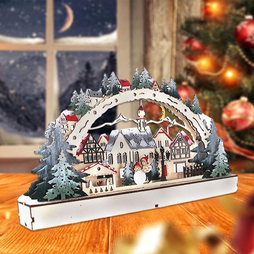 Wooden Christmas LED  and  Book Desktop Decor