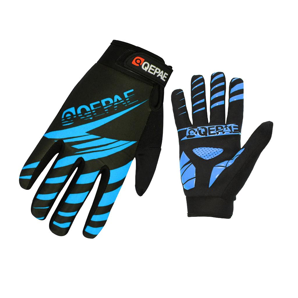 QEPAE Pair Shockproof Cycling Gloves Full Finger Gel Outdoor Sports Gloves Bike Motorcycle Hiking