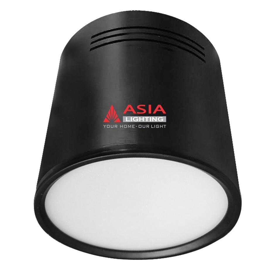 Đèn trần nổi tròn vỏ đen, trắng mặt mờ 12W _Asia Lighting_Hàng chính hãng