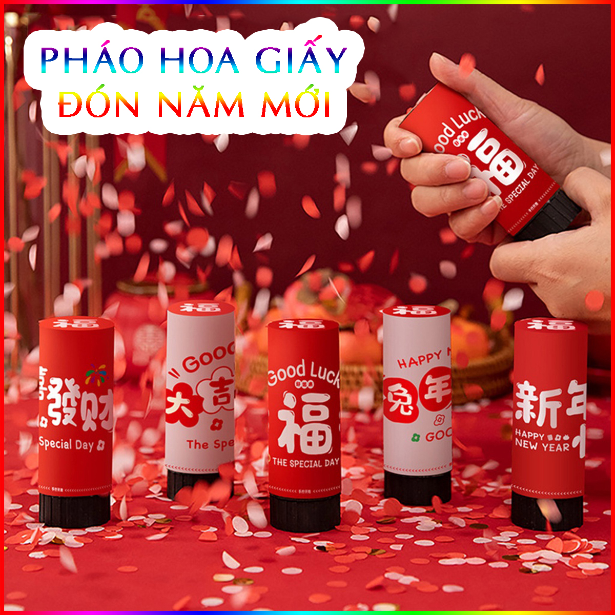 Đồ Chơi Giấy Cầm Tay Mini Bằng Nhựa Mừng Năm Mới