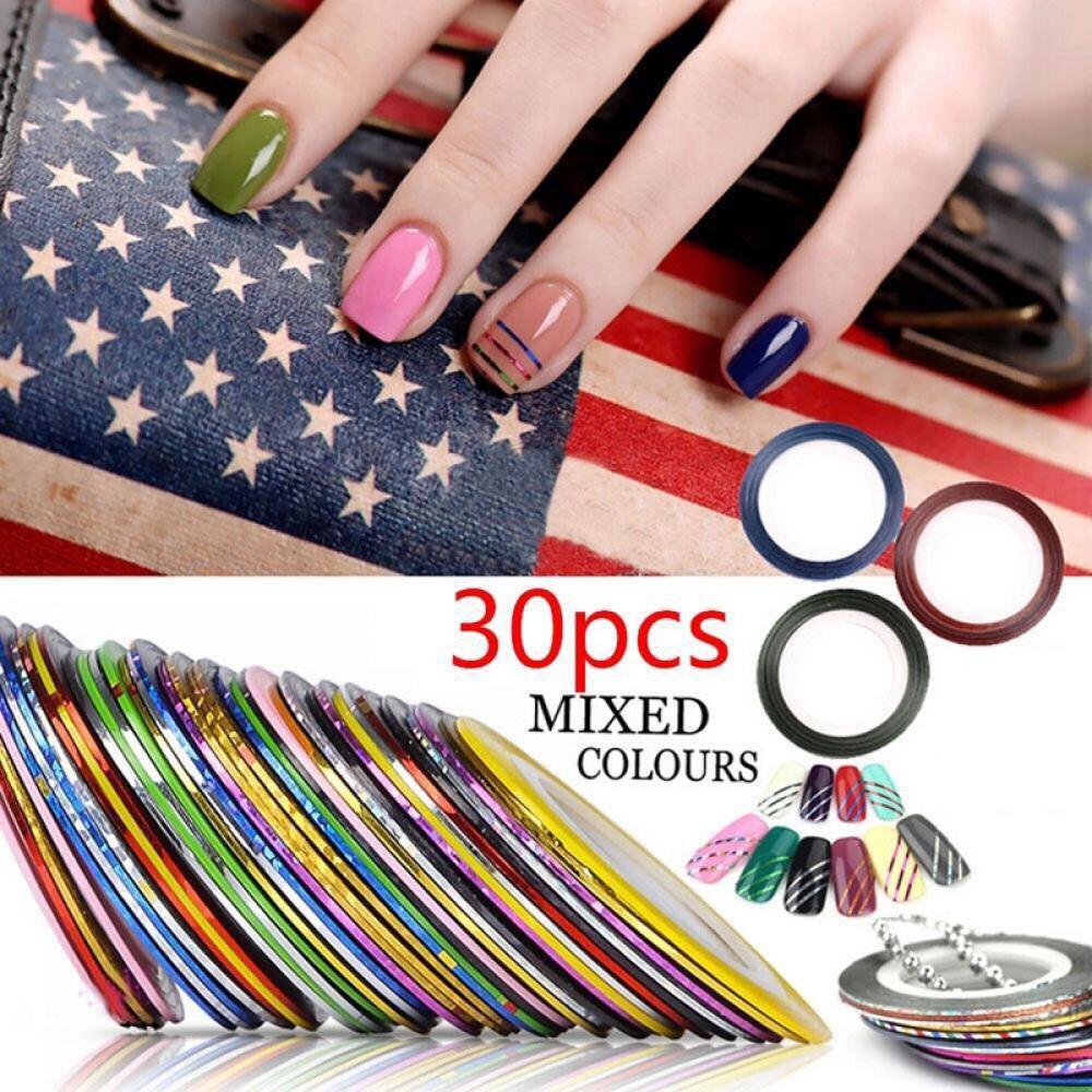 Băng keo dán móng lấp lánh 30 màu - sticker trang trí móng nail art N30