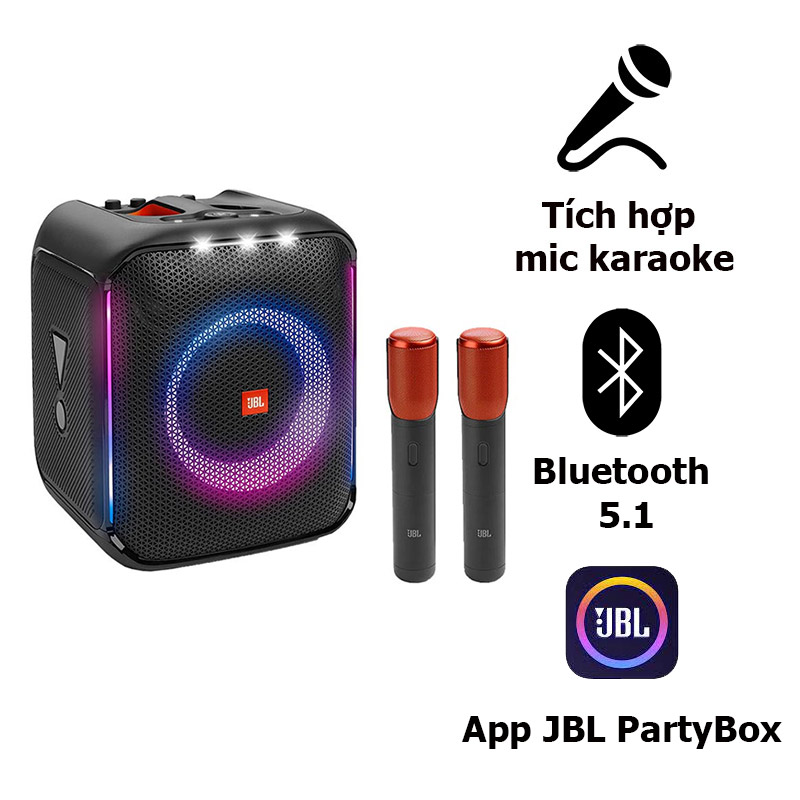 Loa Bluetooth Karaoke JBL Partybox Encore (Kèm Micro) (Công Suất 100W, Pin 10h) - Hàng Chính Hãng PGI