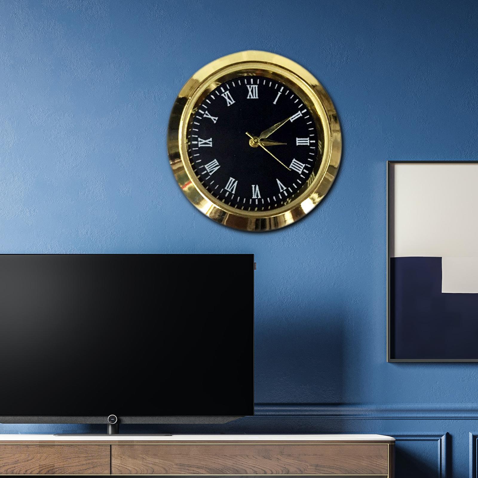 1-7/16 inch Clock Insert Black Dial Clock Fit up for Diameter 1-3/8 inch Hole Easy to Read for Home Table Desk Office Clock