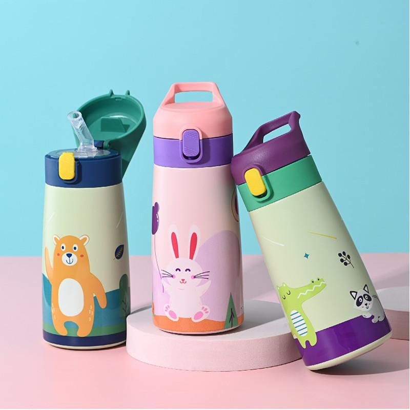 350Ml/500Ml Cao Cấp Trẻ Em Giữ Nhiệt Cốc Đôi Inox Hoạt Hình Chân Không Trẻ Em Dễ Thương Nhiệt Nước bình Tumbler