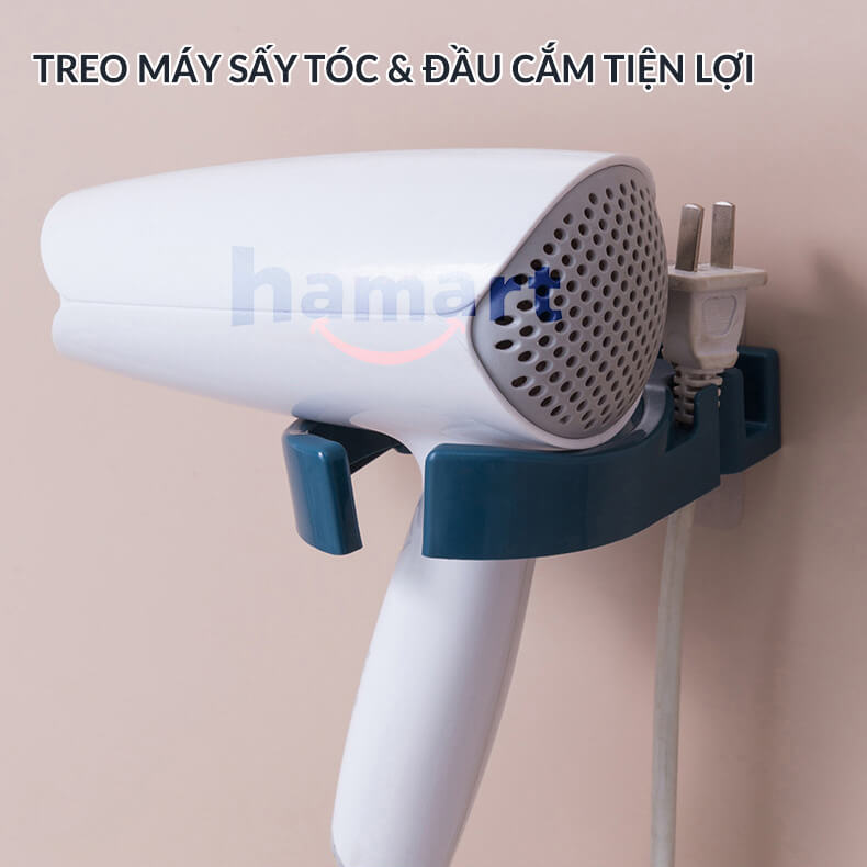 Móc Treo Máy Sấy Tóc Hamart Kèm Miếng Dán Tường Siêu Dính Giá Đỡ Máy Sấy Tóc Rảnh Tay Tiện Lợi