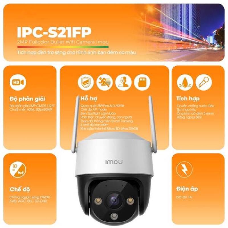 Camera IMOU S21FP S41FP tích hợp mic, phát hiện chuyển động, chống nước IP66 - Hàng chính hãng