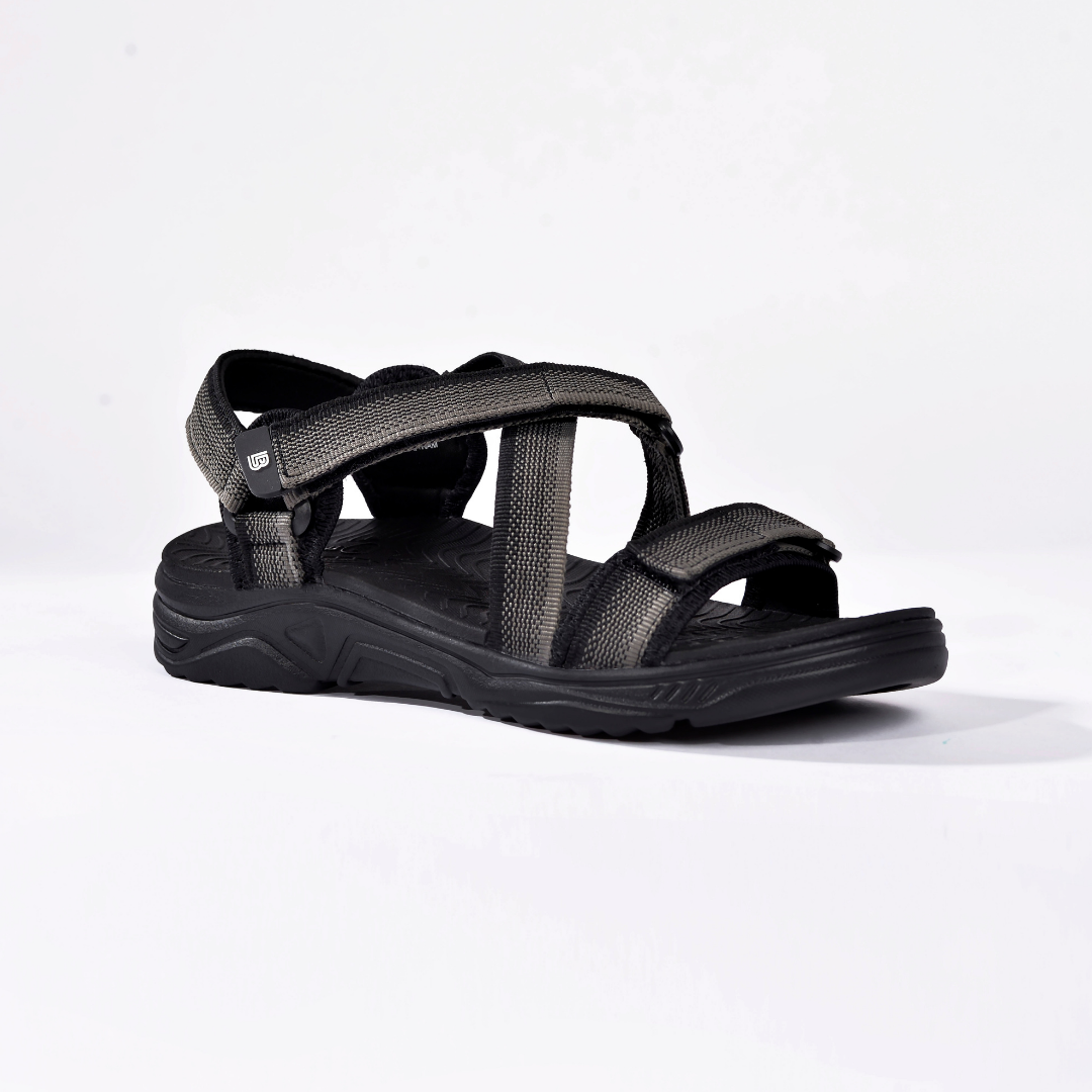 Giày Sandal Nam The Bily Quai Chéo Đôi - Xám Thổ Cẩm BL02XTC