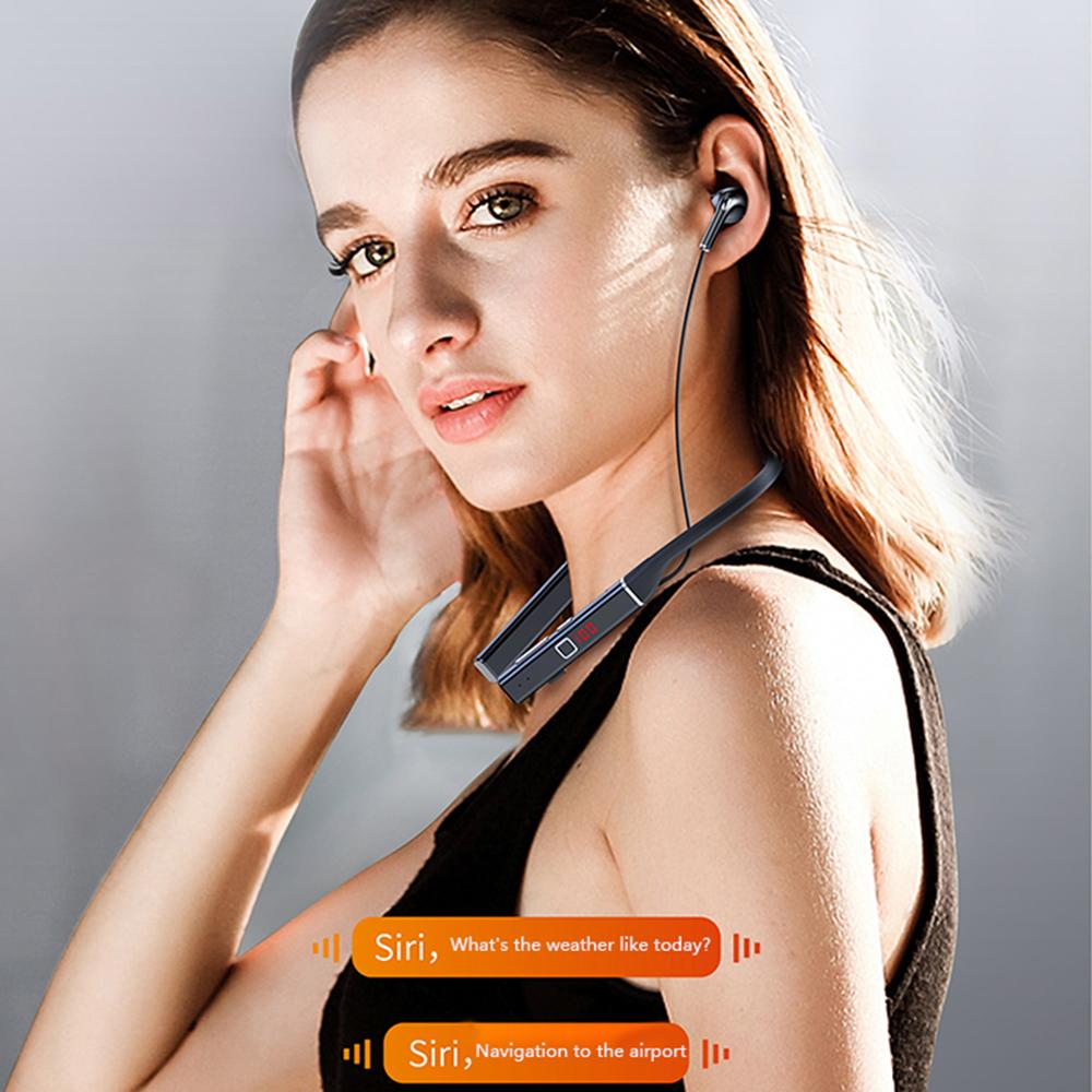 TWS 100 Giờ Tai Nghe Không Dây Bluetooth Từ Tính Cổ Tai Nghe IPX3 Chống Nước Thể Thao Tai Nghe Loại Bỏ Tiếng Ồn Micro