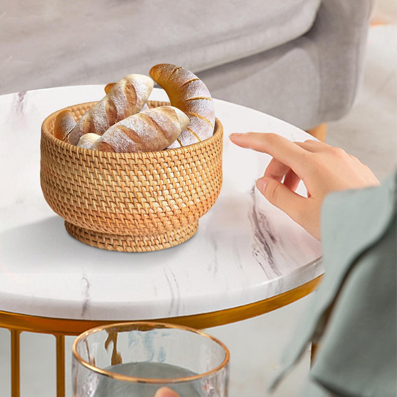 Straw Fruit Basket Rattan Storage Basket Fruit Basket for Restaurant Shelves