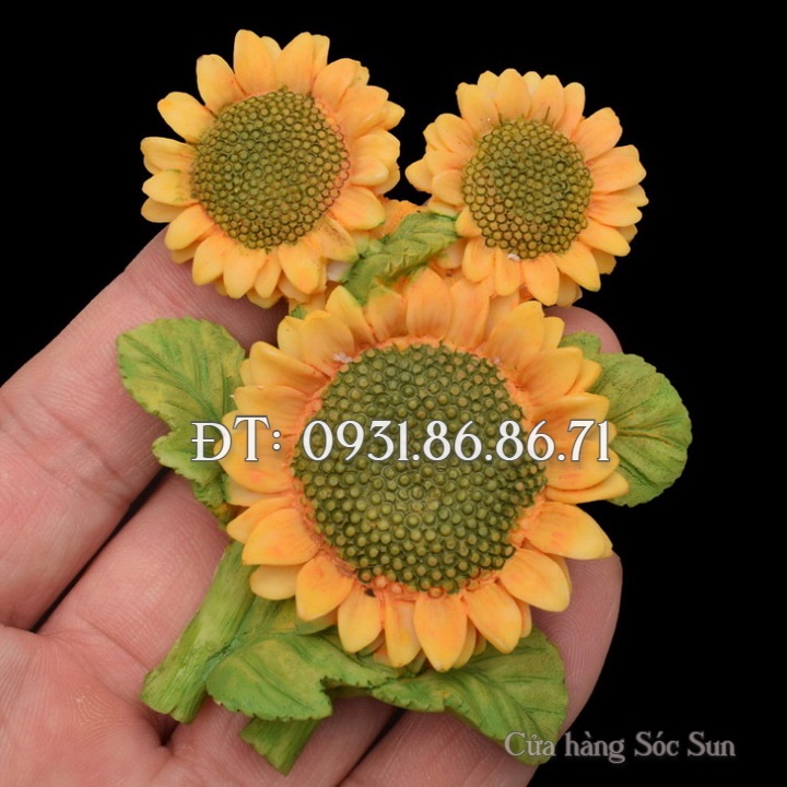 Khuôn silicon 3 hoa hướng dương kèm lá loại 10 cm - Mã số 1224