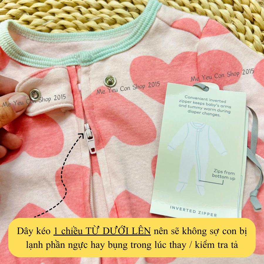 [NB-9m] Body Ngủ Liền Vớ Kiểu Dây Kéo Hàng VNXK Cloud Island Chất Cotton Mềm Mịn, Thấm Hút Mồ Hôi Cho Bé Từ 2-9kg - Mẫu I1