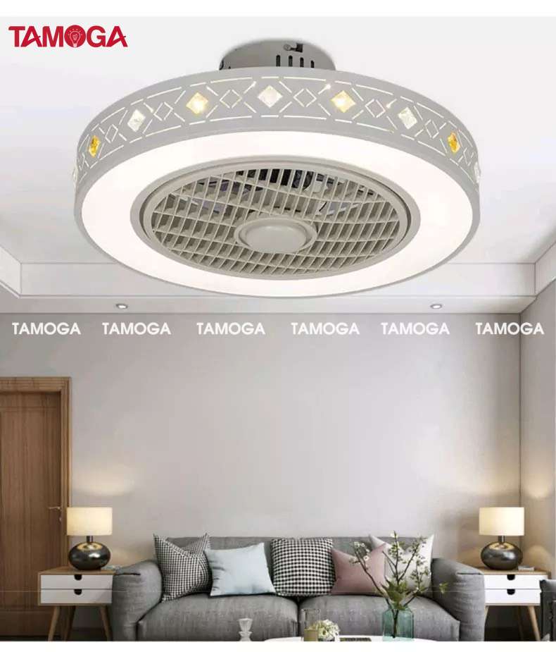 Quạt trần đèn phòng khách trang trí TAMOGA KEVIS 8045 + Tặng kèm điều khiển