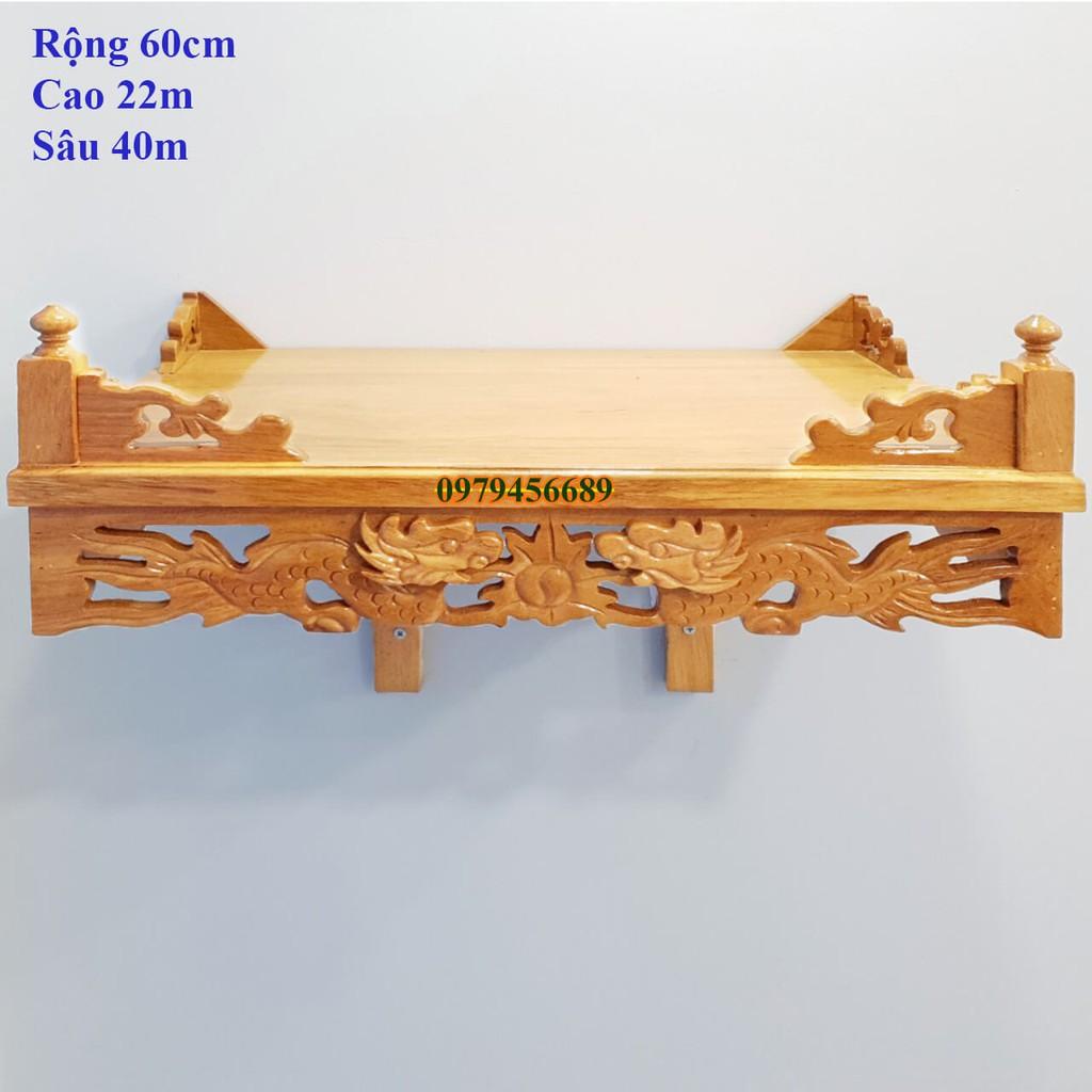 Bàn thờ treo tường gỗ gõ đỏ ngang 60cm