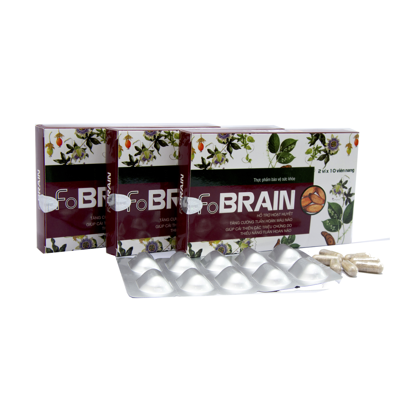 Viên Uống Giảm Rối Loạn Tiền Đình Giảm Đau Đầu Hoa Mắt Chóng Mặt FoBrain - Hộp 20 viên