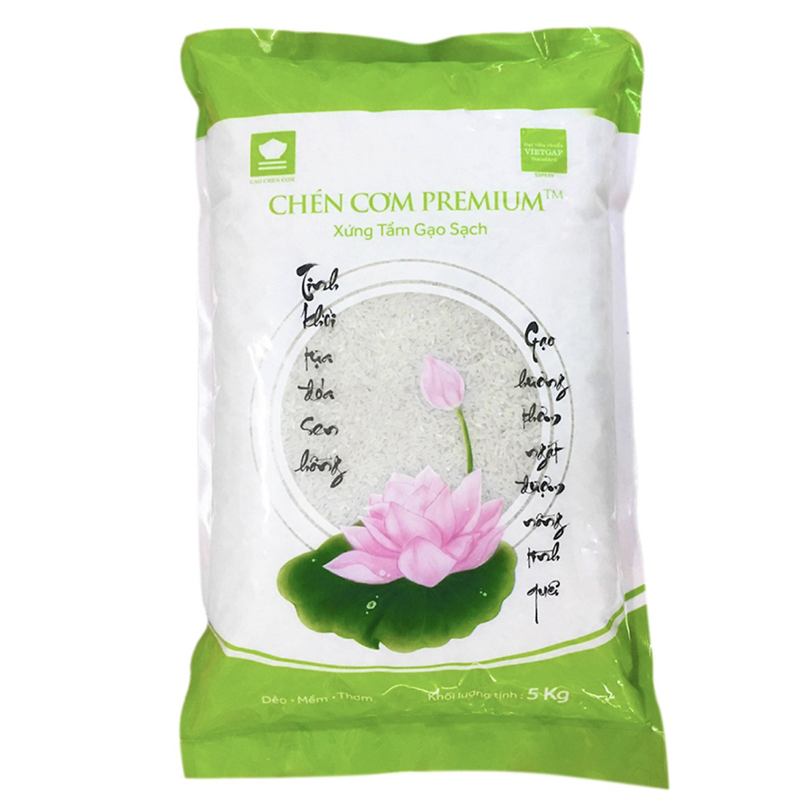 Gạo sạch VietGAP Chén Cơm Premium™ (5kg) (dẻo - mềm - thơm)