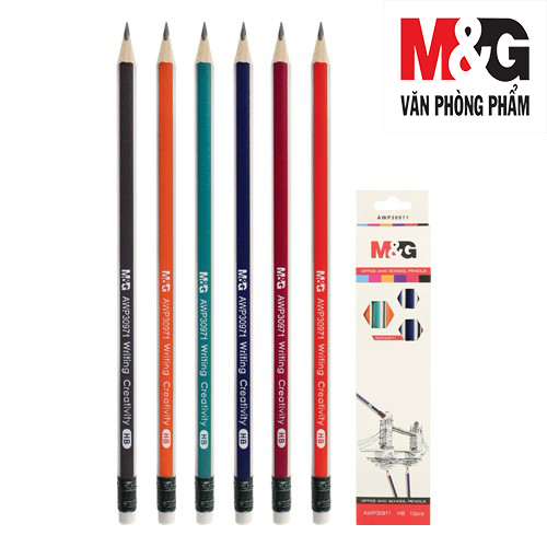 Combo 5 Bút chì chuốt M&G AWP30971 nhiều màu, ngòi HB