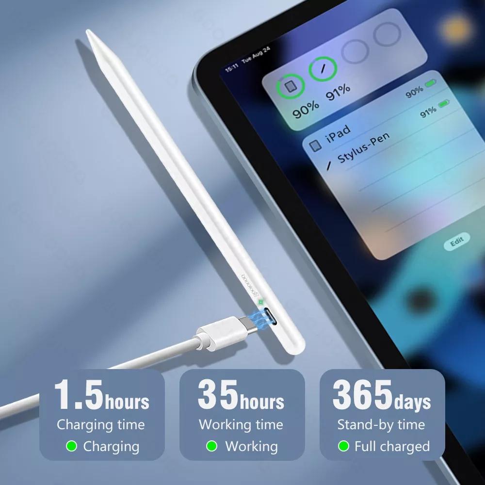 CD3266 - Bút Cảm Ứng Bluetooth Stylus Hiển thị phần trăm pin Dành cho "Dành cho iPad Pro 11 phiên bản 12.9 2018 2020 2021 - Dành cho Air 4 phiên bản 10.9 - Dành cho Air 5 - Dành cho Mini 6"