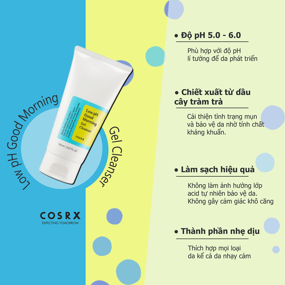 Sữa rửa mặt dịu nhẹ Cosrx Low pH Good Morning Cleanser 150ml