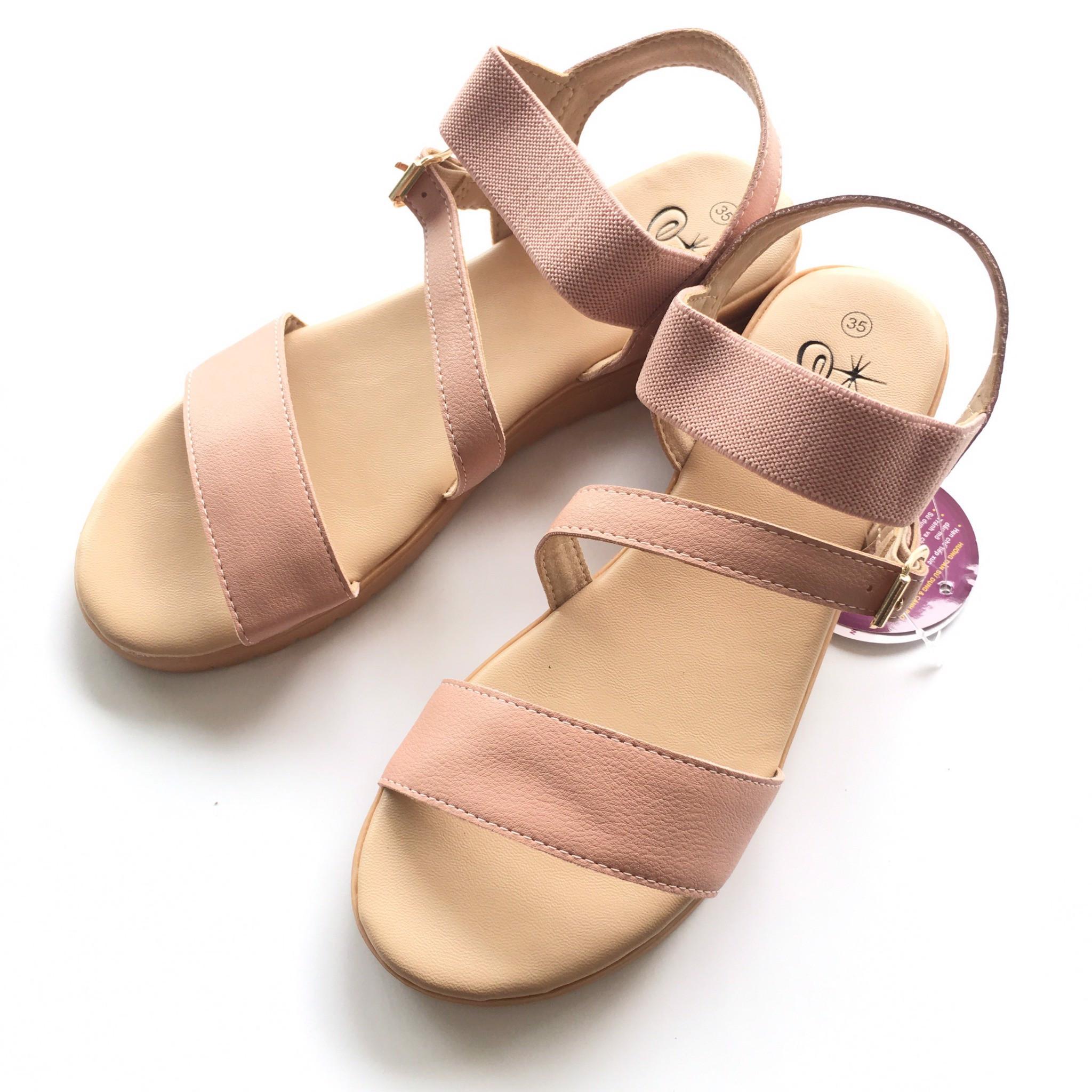 SANDAL QUAI HẬU THUN NỮ THỜI TRANG DTW010388 - Hồng