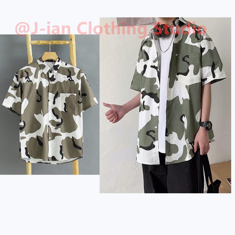 Áo Sơ Mi Nam Ngắn Tay In Hoa