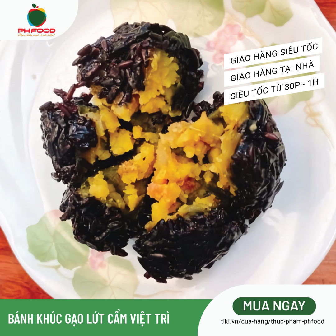 - Bánh Khúc Gạo Lứt Việt Trì - Túi 6 Cái - Đông Lạnh