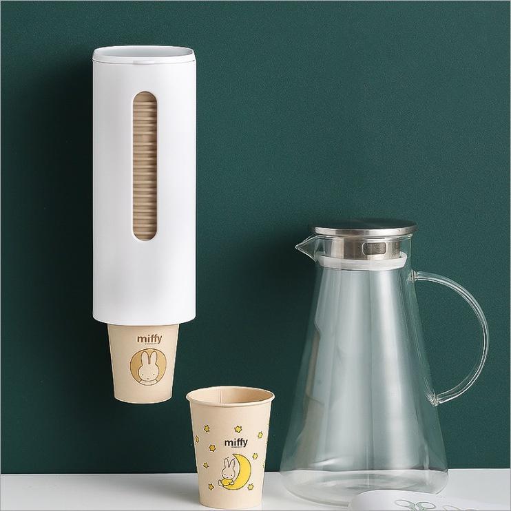 Hộp Đựng Cốc, Ly Giấy, Nhựa Rút Dán Treo Tường Mặt Kính Đen Than Hoạt Tính Bằng Nhựa Có Nắp Đậy - Giá Đỡ Ly Rút 1 Ngăn