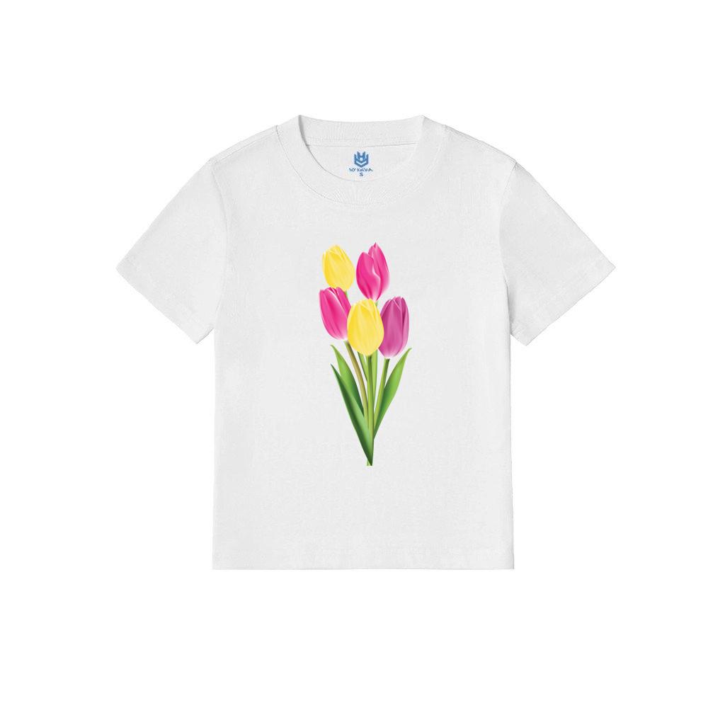 Áo thun Baby Tee hoa tulip đỏ hoa tulip vàng áo hoa tulip thanh lịch BND215
