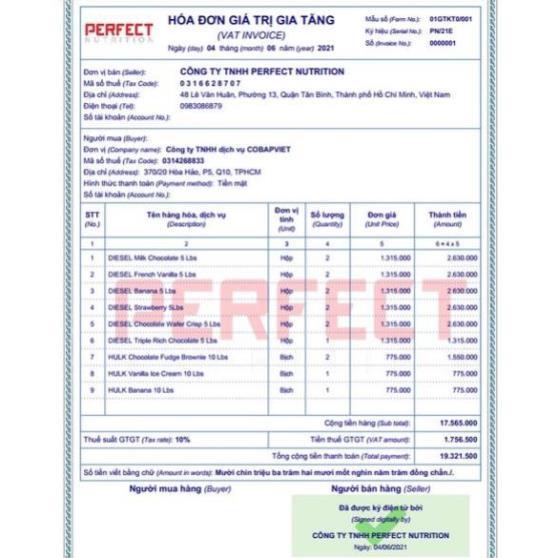 Sữa Dinh Dưỡng Tăng Cơ Bắp Whey Tinh Khiết Cao Cấp Perfect Nutrition Diesel Whey (2.3kg