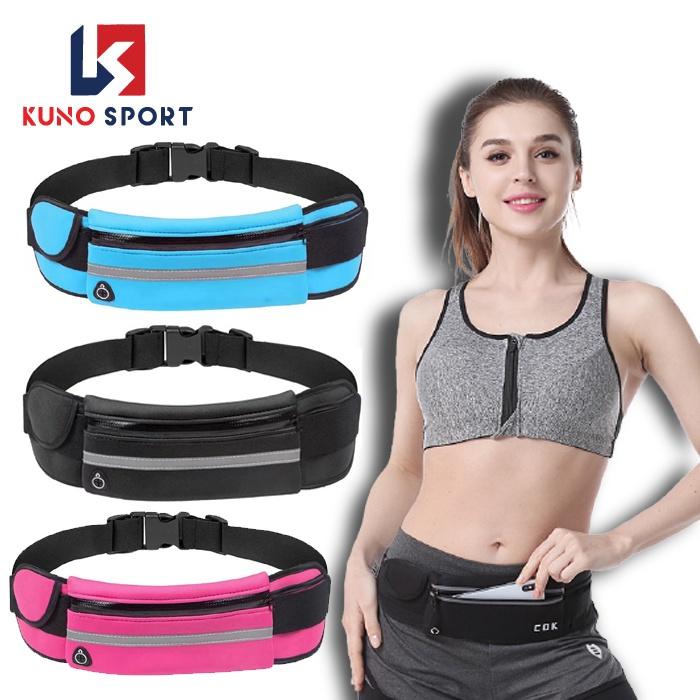 Túi đeo bụng chạy bộ chống nước KUNOSPORT, đai đeo điện thoại chạy bộ phản quang cao cấp