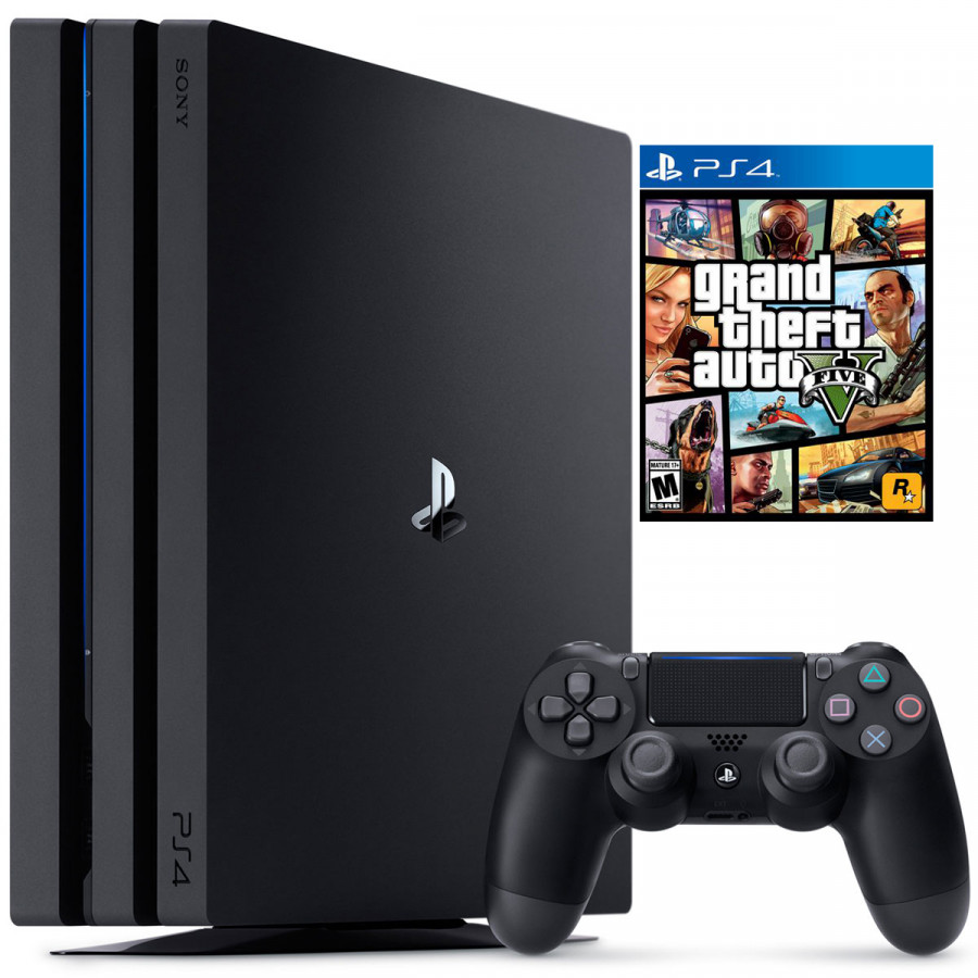 Bộ Máy Game Ps4 Pro 1tb Model 7106b Kèm Game Gta V - Chính Hãng