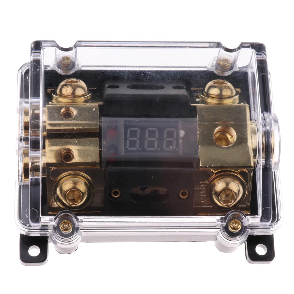100A 3-Way Audio Stereo Fuse Holder Ground Cable Splitter Distribution Block Replacement