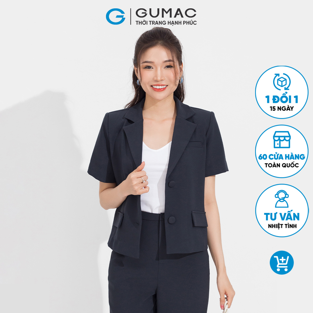 Áo Blazer tay ngắn GUMAC AD05070