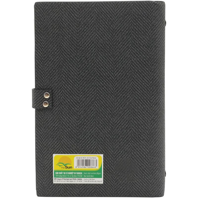 Sổ Bìa Da Kẻ Ngang 200 Trang - The Sun SC-N 01-23 - Màu Xám Đậm