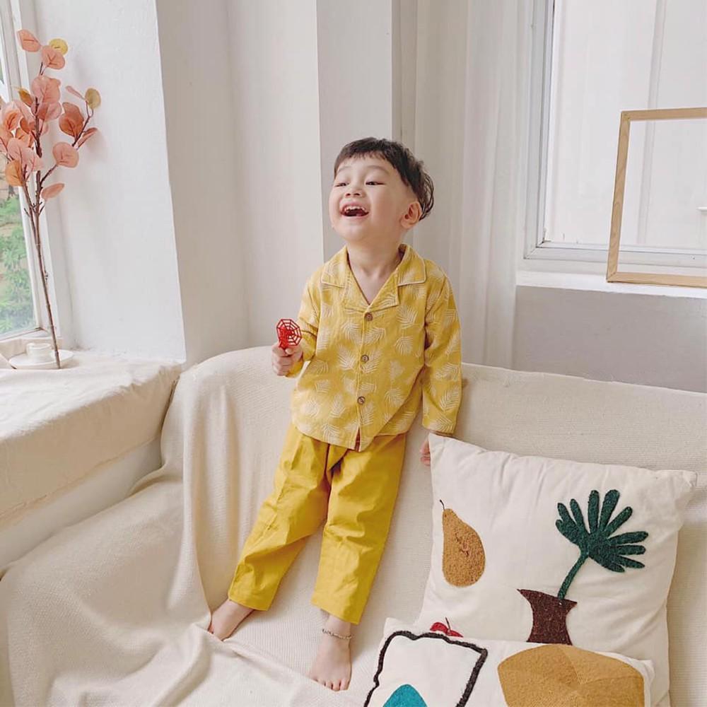 Bộ Ngủ Pijama Mặc Hè Chất Đũi Cho Bé Trai và Bé Gái