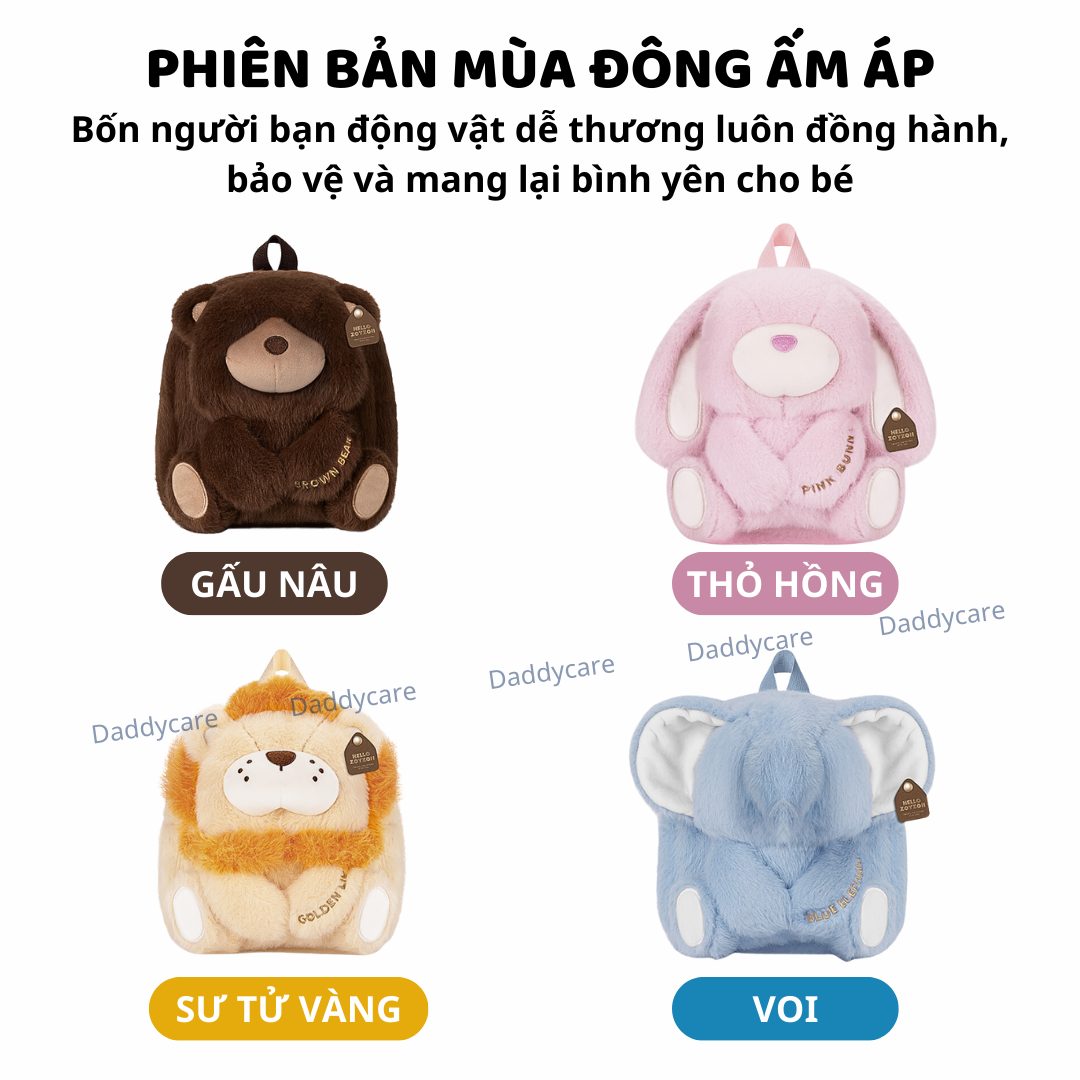 Balo gấu bông cho bé mầm non Zoyzoii B82 Kids Backpack, cặp cho bé mẫu giáo