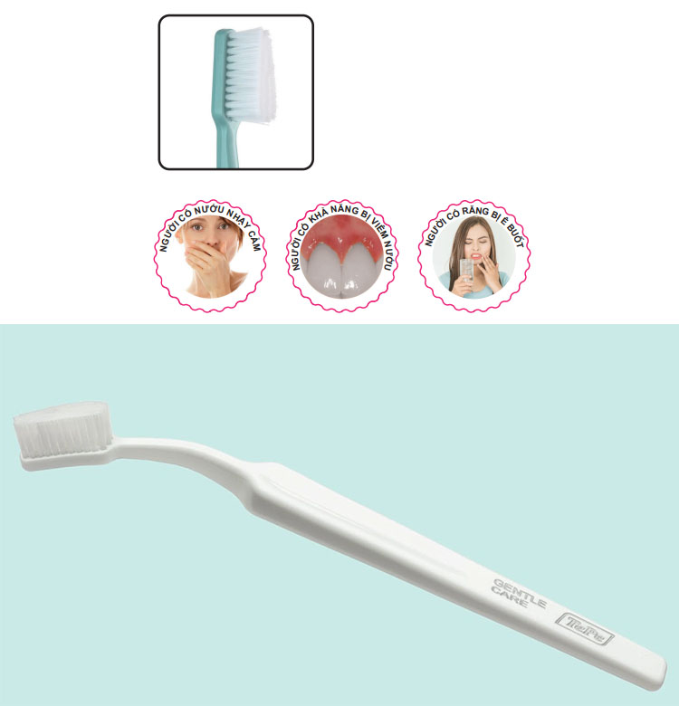 Bàn chải đánh răng siêu mềm cho vùng răng nhạy cảm và dùng sau phẫu thuật răng miệng Tepe Gentle Care