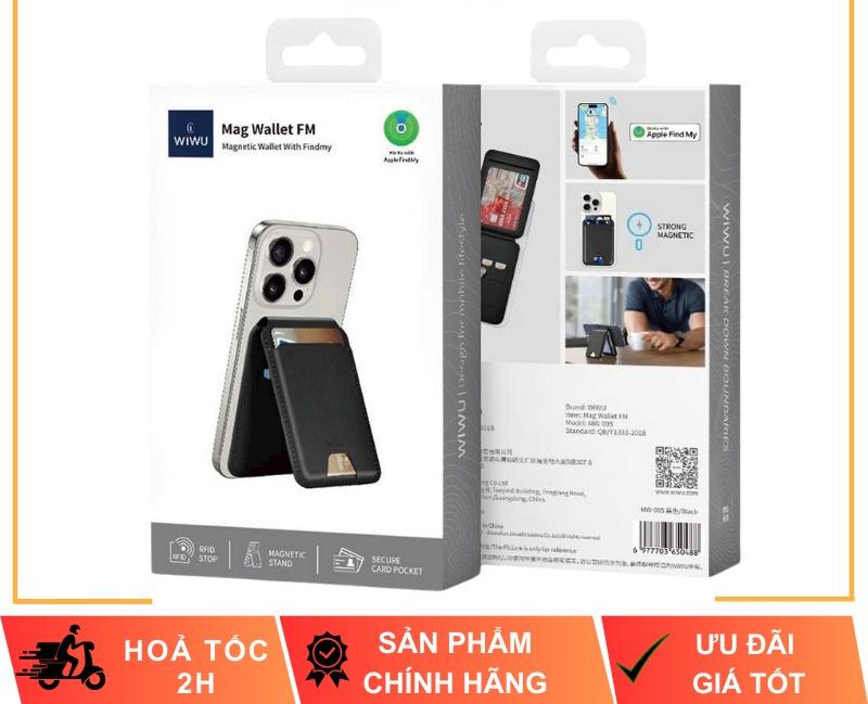 VÍ DA WiWU Mag Wallet FM ( gắn định vị) WM-005 - Kiêm Giá Đỡ, Nhỏ Gọn - Tiện Lợi Cao Cấp Chính Hãng