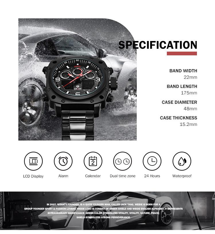 Đồng hồ WEIDE WH7303 điện tử kỹ thuật số Quartz Lịch báo thức,Đồng hồ bấm giờ,hẹn giờ chống thấm nước