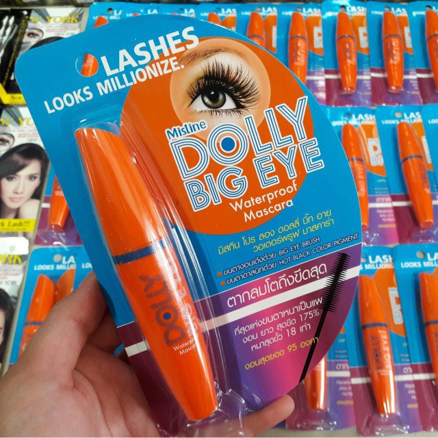 Chuốt mi cong chống nhòe kháng nước Mistine Dolly Big Eye Thái Lan 6ml tặng móc khóa