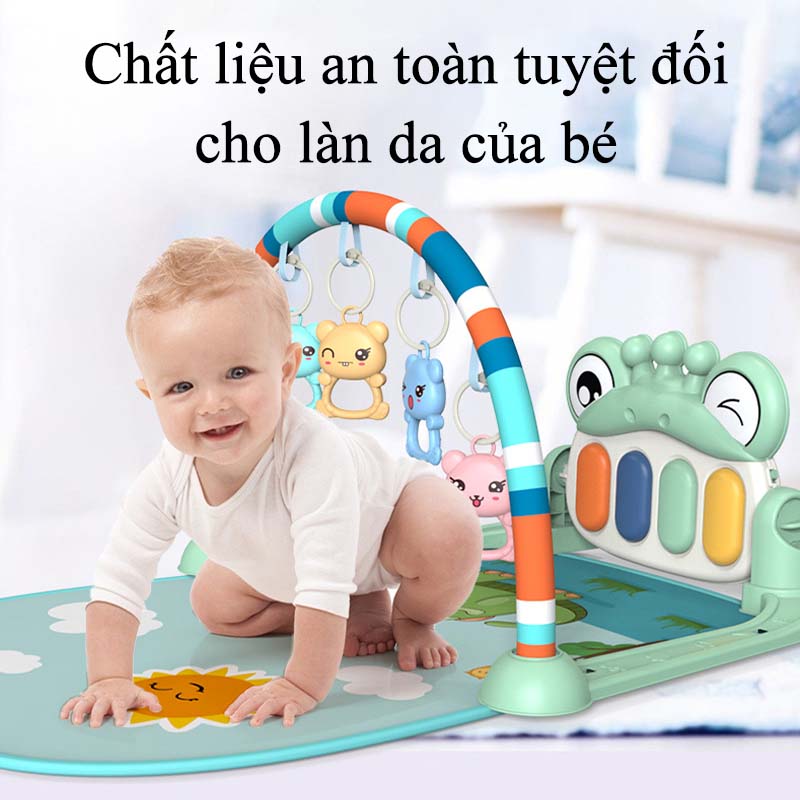 Thảm nhạc thông minh hình thú đáng yêu, đồ chơi thảm đàn piano vận động 4 giác quan cho bé sơ sinh