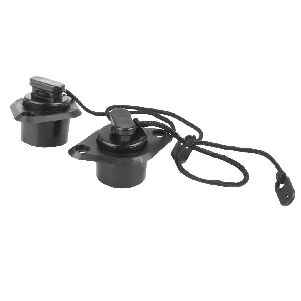 2x Black Marine PVC Scupper Drain Cap Inflatable Boat