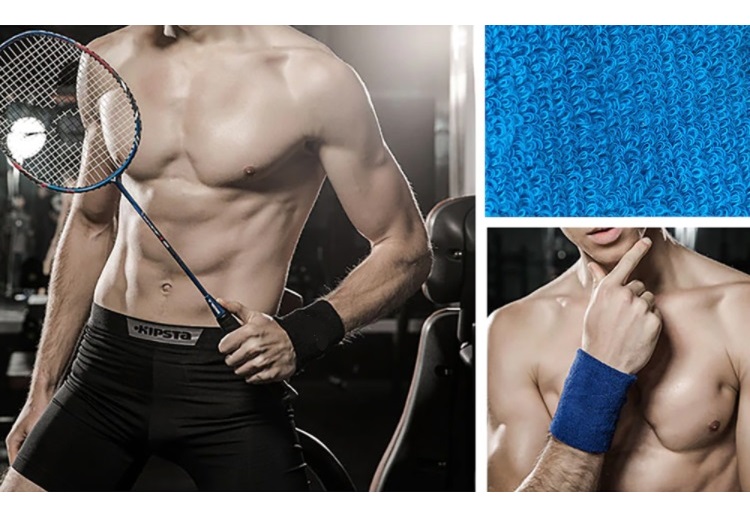 Bộ 2 Băng Cổ Tay Thấm Mồ Hôi | Thể Thao | Tennis | Cầu Lông | Gym - Tặng Dây Cột Tóc Hoa Mặt Trời