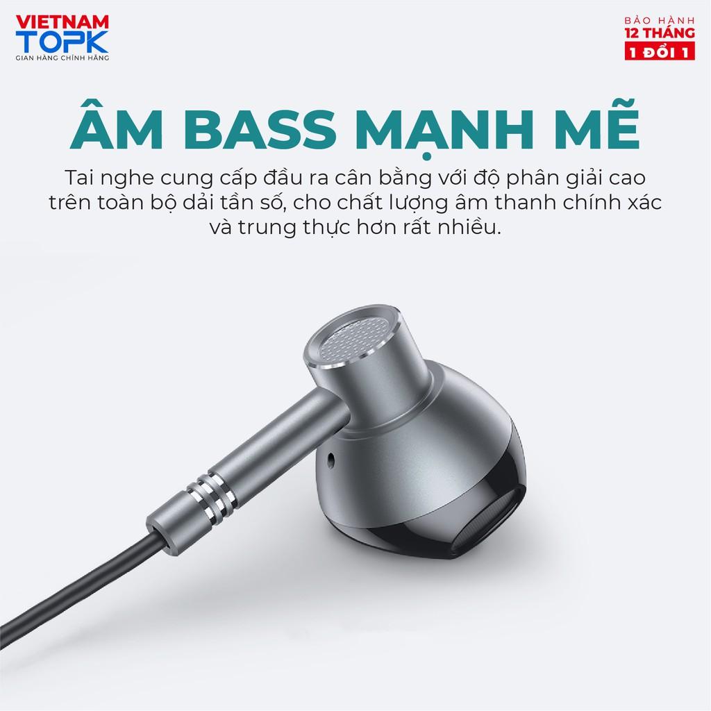 Tai nghe nhét tai có dây TOPK F35 - Âm thanh Stereo Hifi - Jack cắm 3.5mm - Hàng chính hãng