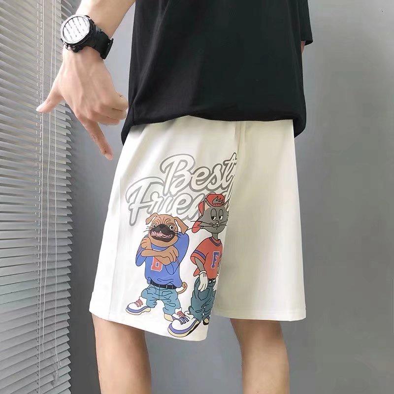 Quần Short Thể Thao Chất Liệu Co Giãn Nhanh Khô Họa Tiết Hoạt Hình Cho Nam Size M-5XL