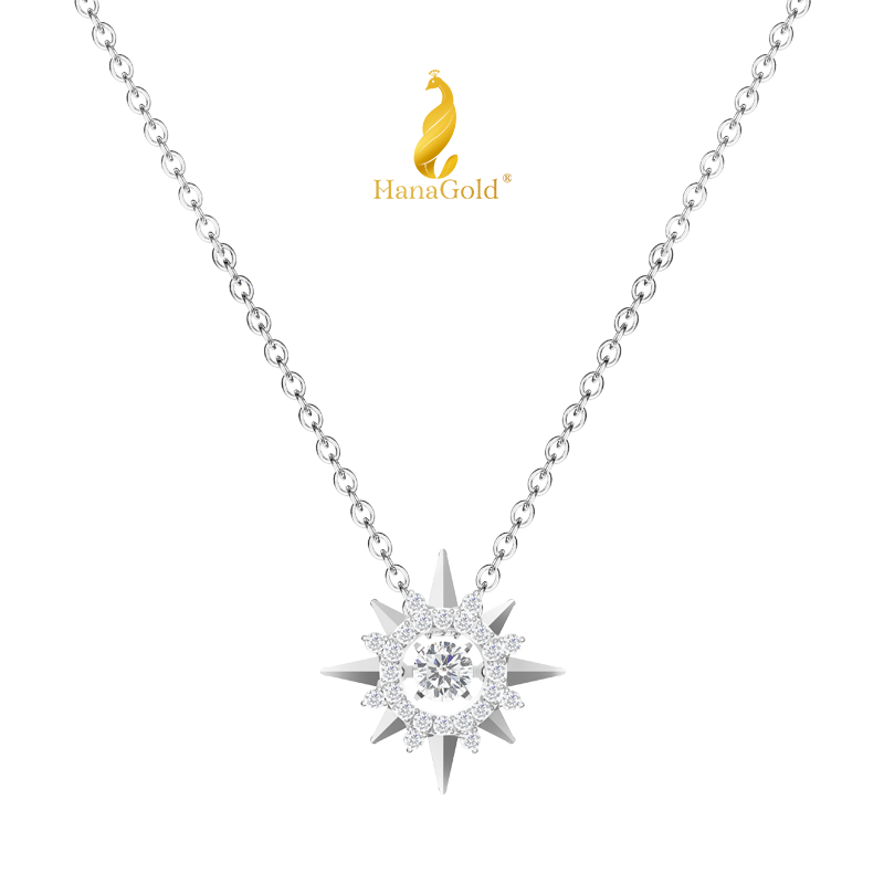 Dây Chuyền Bạc 925 Mặt Đá Snowflake