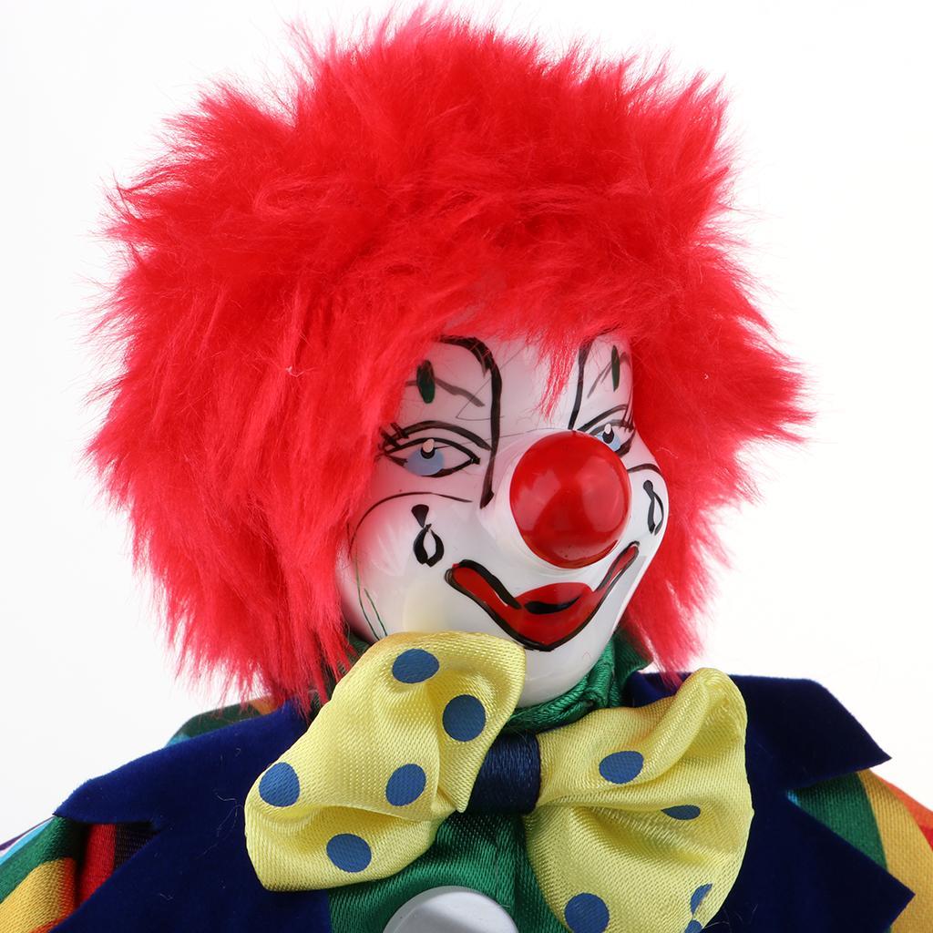 3 Set 15 inch Adorable Porcelain Hanging Foot Clown Doll Harlequin Doll Circus Props Festival Gift Home Office Ornaments